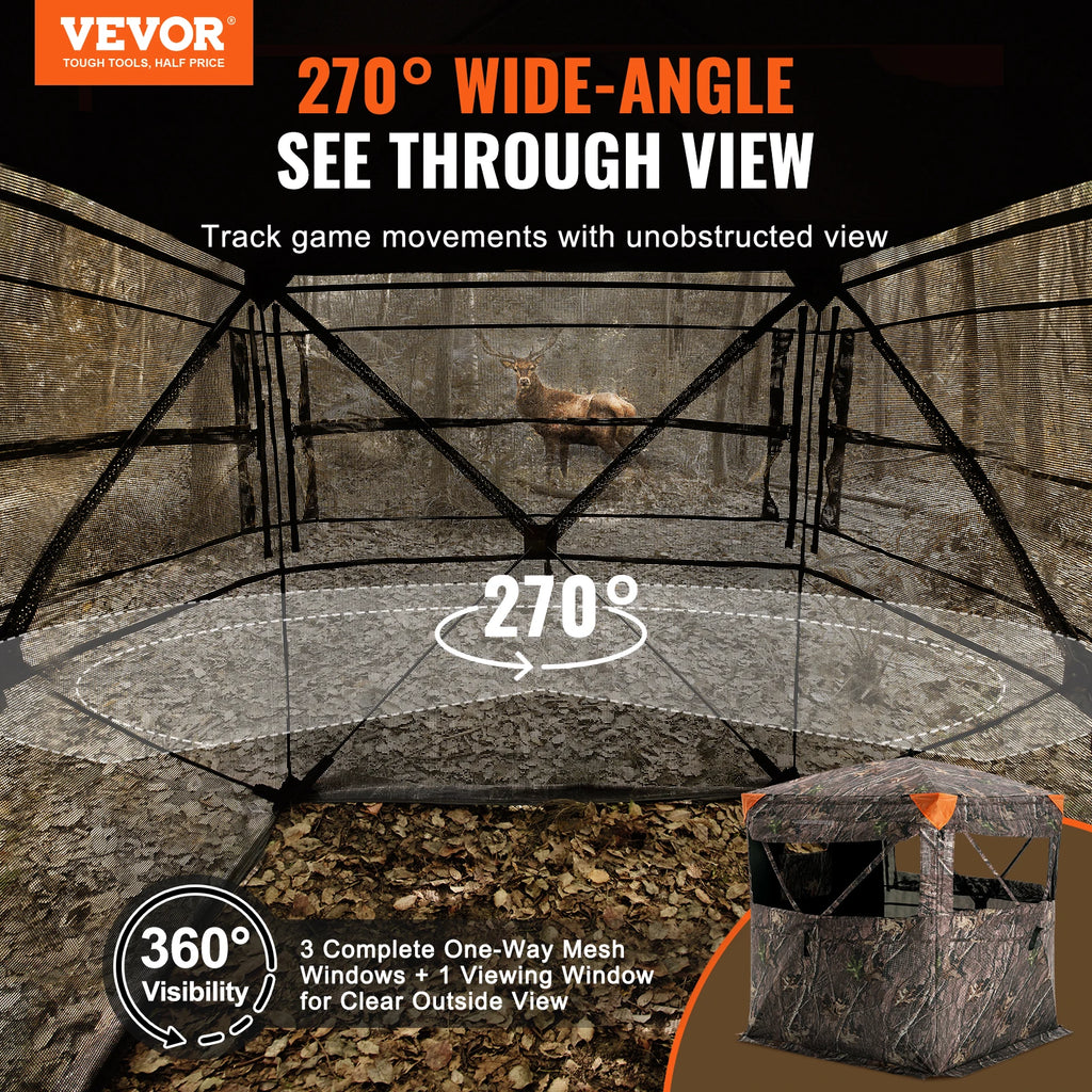 Hunting Blind  270° See Through Ground Blind 1-2 Person for Hunting