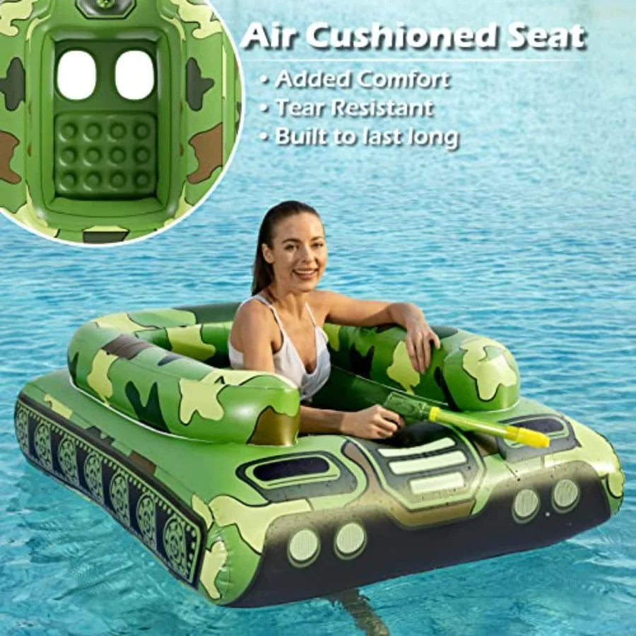 Inflatable Tank Swimming Pool Floaties with Water Cannon Gun
