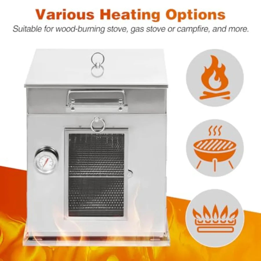 Lineslife Foldable Camping Oven 2 Tier Grill PortablelPropane Wood Camping Stove