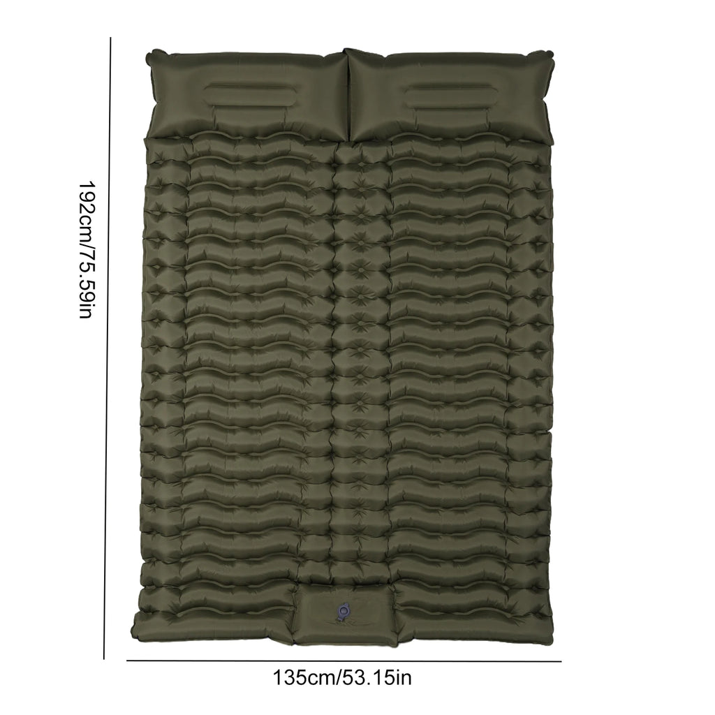Camping Mat with Pillow Portable Sleeping Pad Built-in Foot Pump