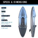 Inflatable Kayak Fishing Boat 1 Person Adult Blue Canoe, with Paddles,