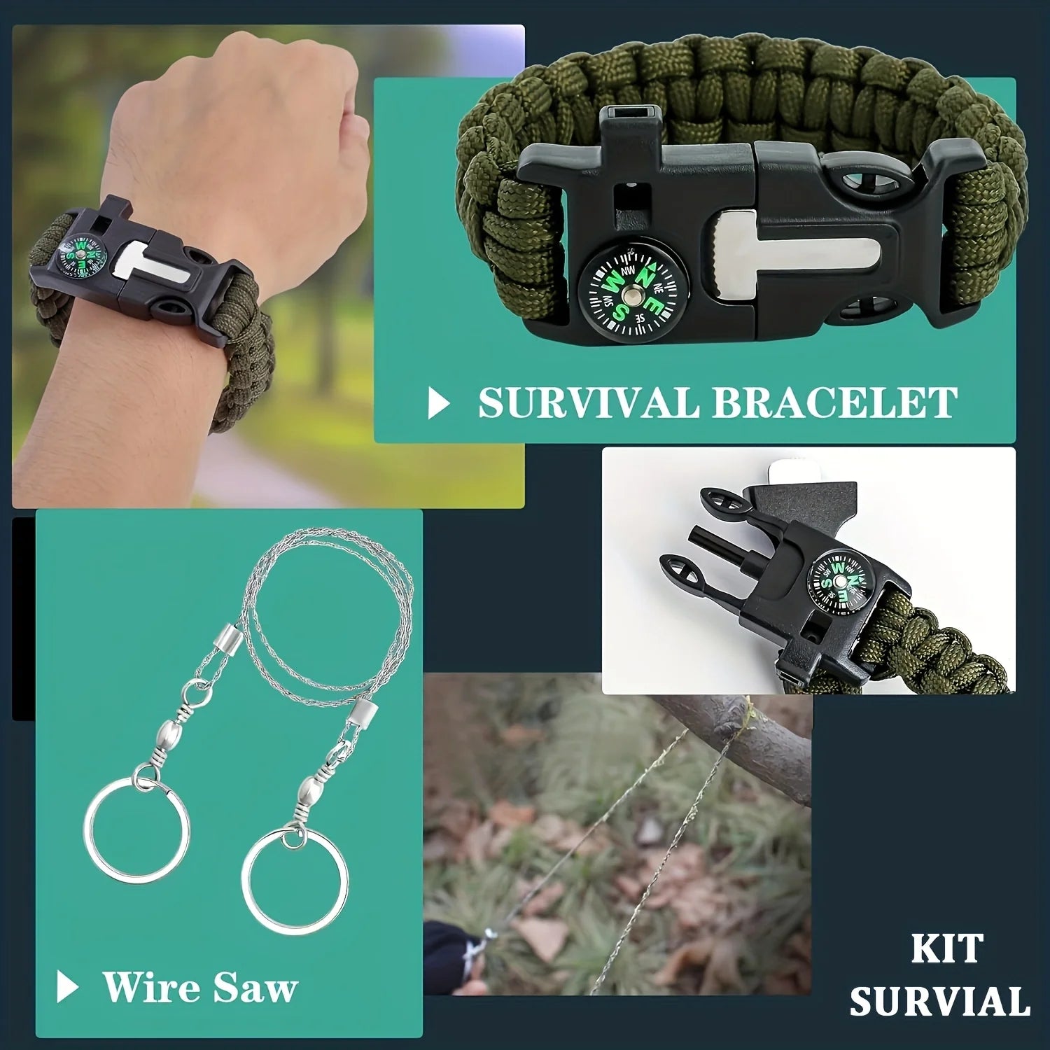 Ultimate Survival Gear Kit, 20-in-1 Emergency Survival gear for camping