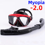 Snorkel Set Diving Mask Nearsighted Swimming Goggles Short Sighted