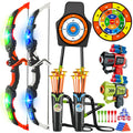 2X Bow Arrow + Guns Toy For Kids Night-Light Archery Stand