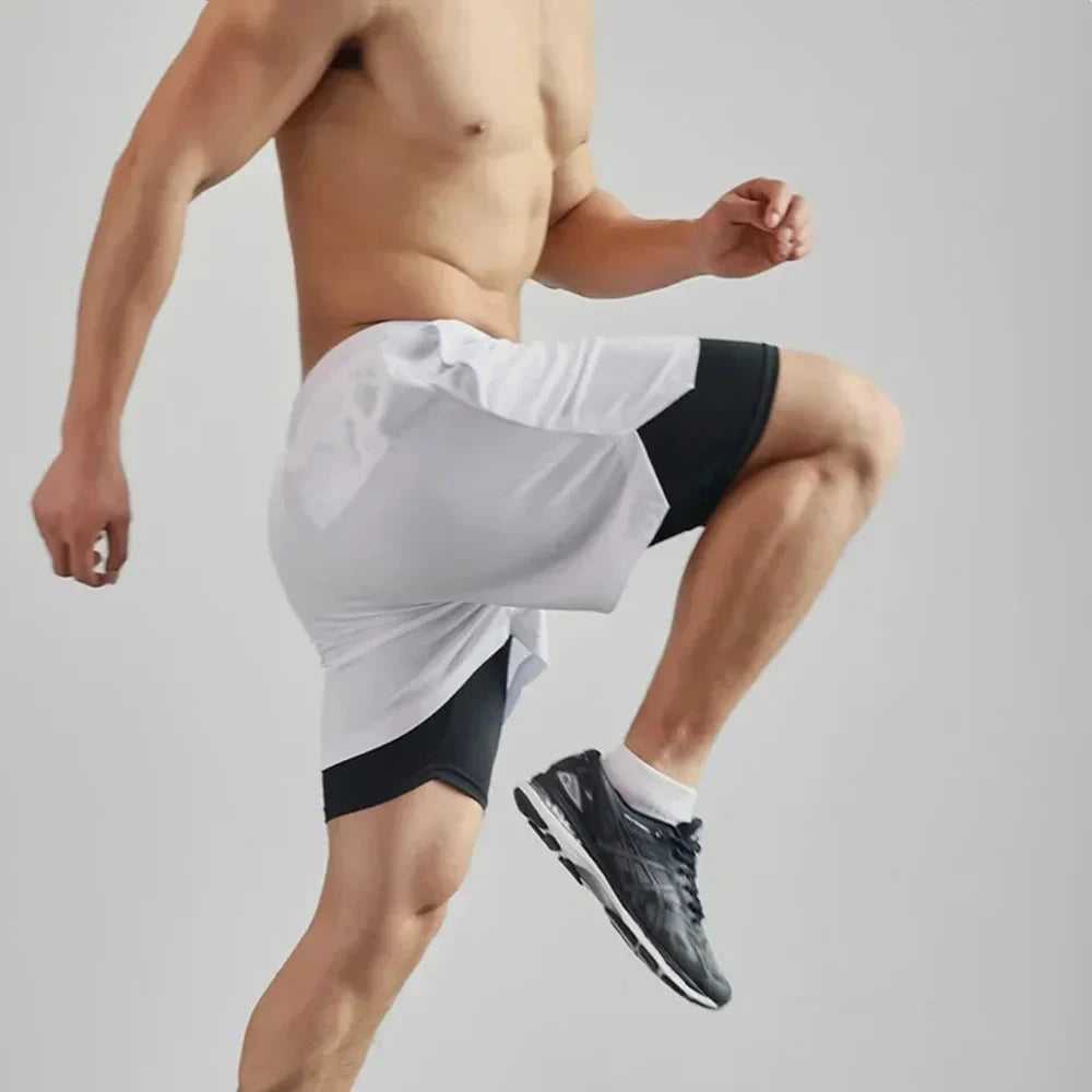 Men's Two-in-one Sports Shorts Breathable Casual Quick-drying Double-layer Shorts