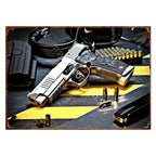 2D Metal Decor Exquisitely Designed Pisto Embodying Military Sophistication, T