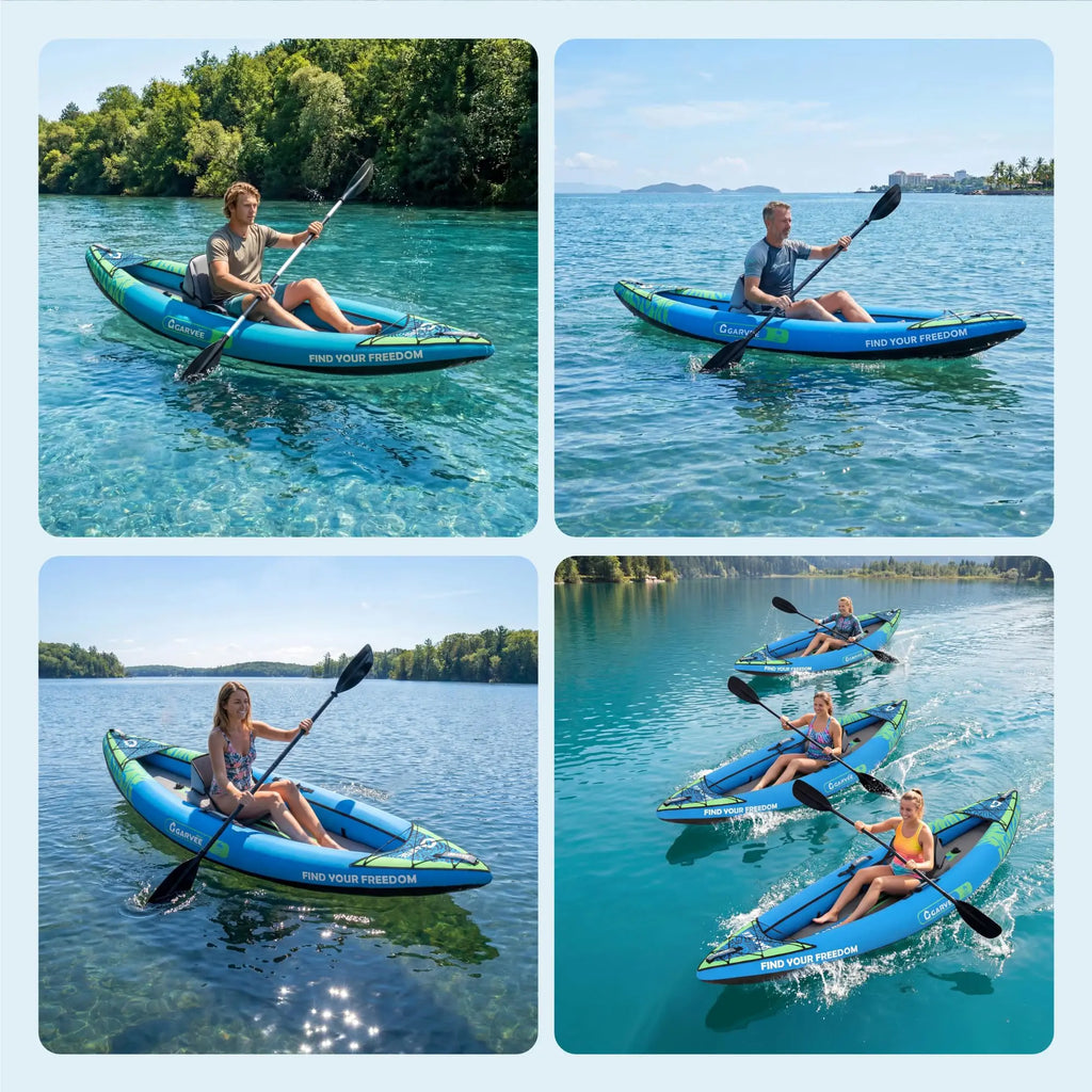 2 Person Inflatable Kayak Portable Fishing Touring Boat Heavy Duty Canoe