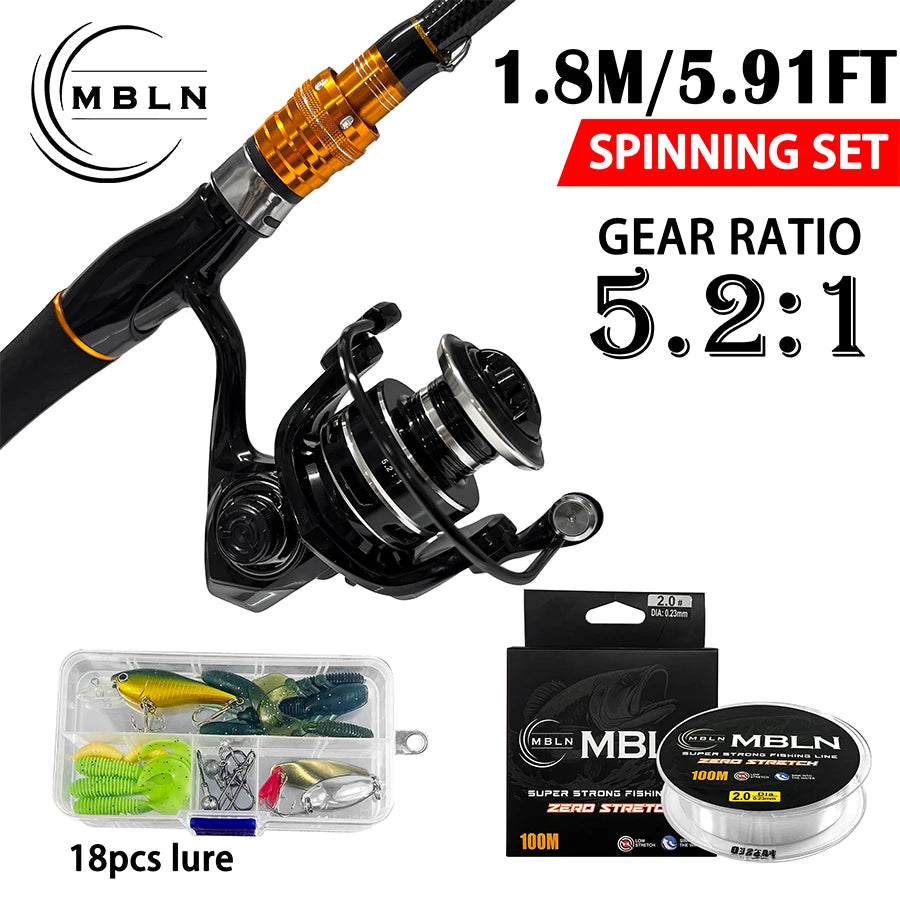 Fishing Rod Fishing Gear Equipment Full Set Fishing Kit