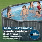 20’ x 12’ x 48” Above Ground Pool, Oval Metal Frame Outdoor Swimming Pool Set with Filter Pump, Ladder, and Cover