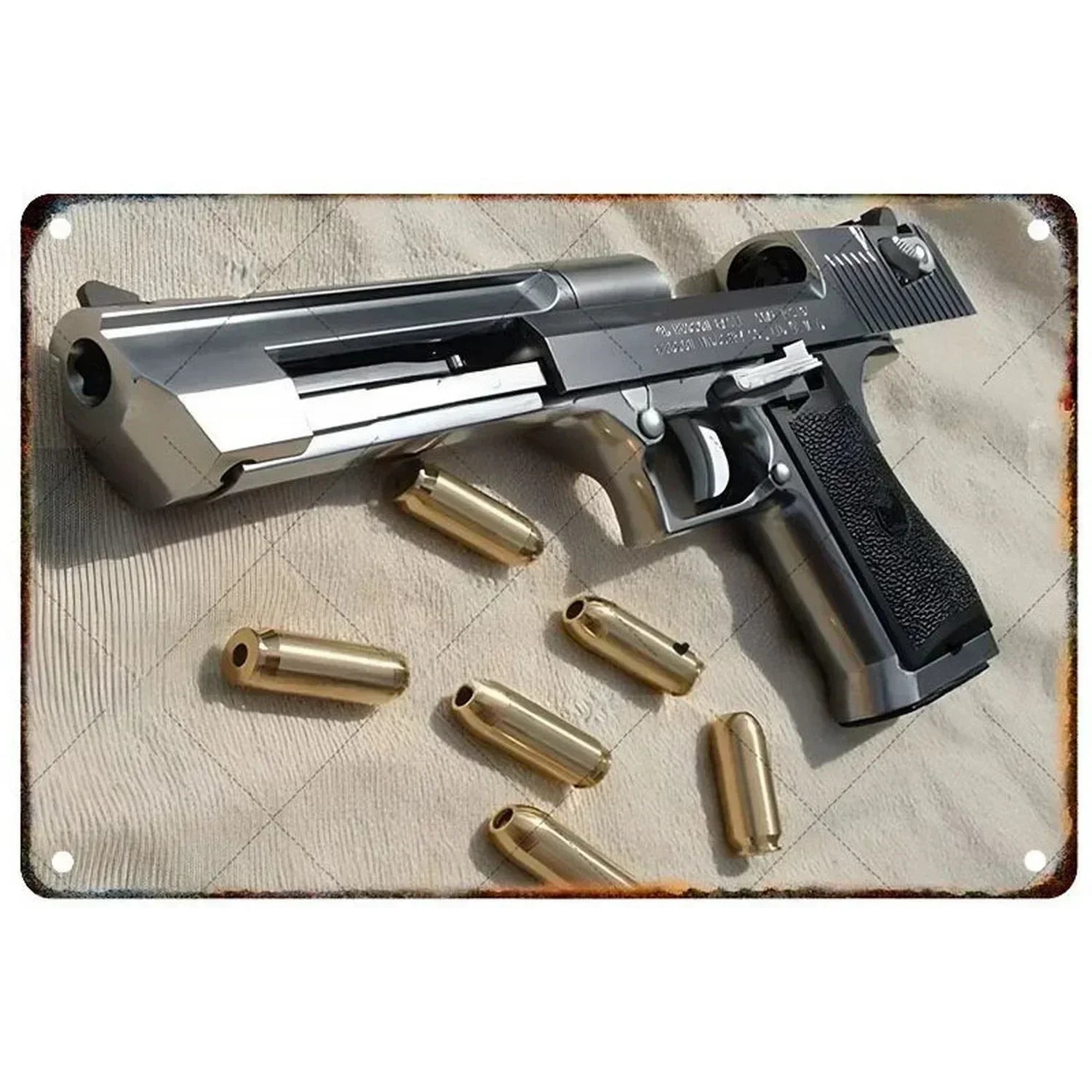 2D Metal Decor Exquisitely Designed Pisto Embodying Military Sophistication, T