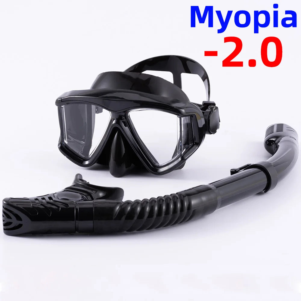 Snorkel Set Diving Mask Nearsighted Swimming Goggles Short Sighted