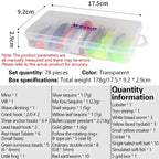 New Hybrid 78Piece Fishing Lure Set Hard and Soft Lure Kit Minnow Metal Lure SpoonsTackle Accessory Box For Bass Pike Crankbaits