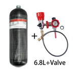 TUXING 4500psi 6.8L Carbon Fiber Cylinder with Fill Station Regulating Valve 300Bar High Pressure HPA Cylinder for Scuba Diving