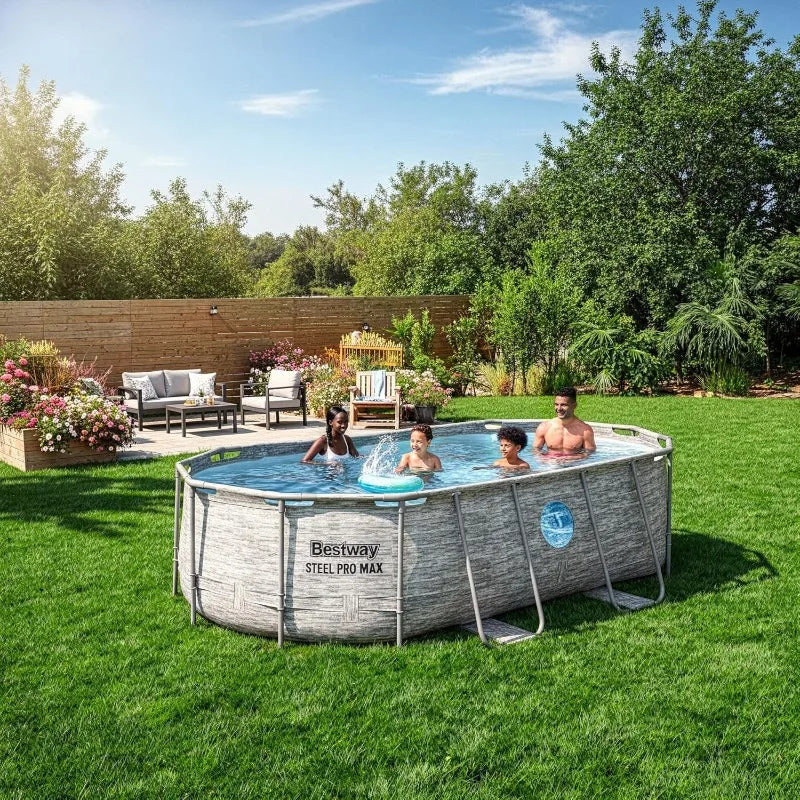 Bestway Power Steel Swim Vista 14’ x 8'2" x 39.5” Above Ground Pool,
