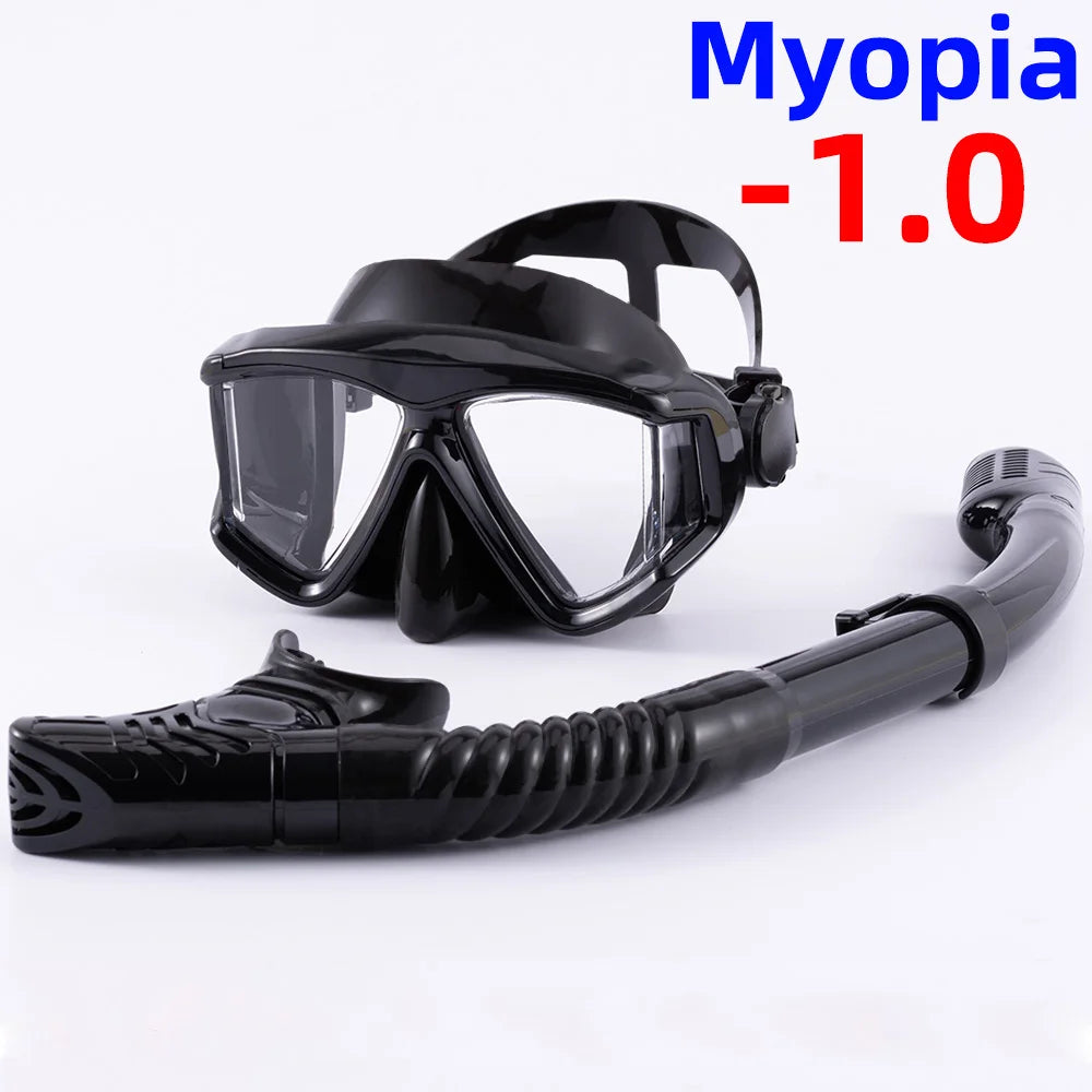 Snorkel Set Diving Mask Nearsighted Swimming Goggles Short Sighted
