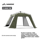 ShineTrip Oversized Dome Tent Quick Setup Tent Waterproof Sunproof Silver Coated Canopy Camping Auto Dome 05 Series Camping Tent