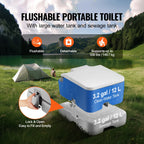 Portable Toilet for Camping Push-Button Pressurized Flush