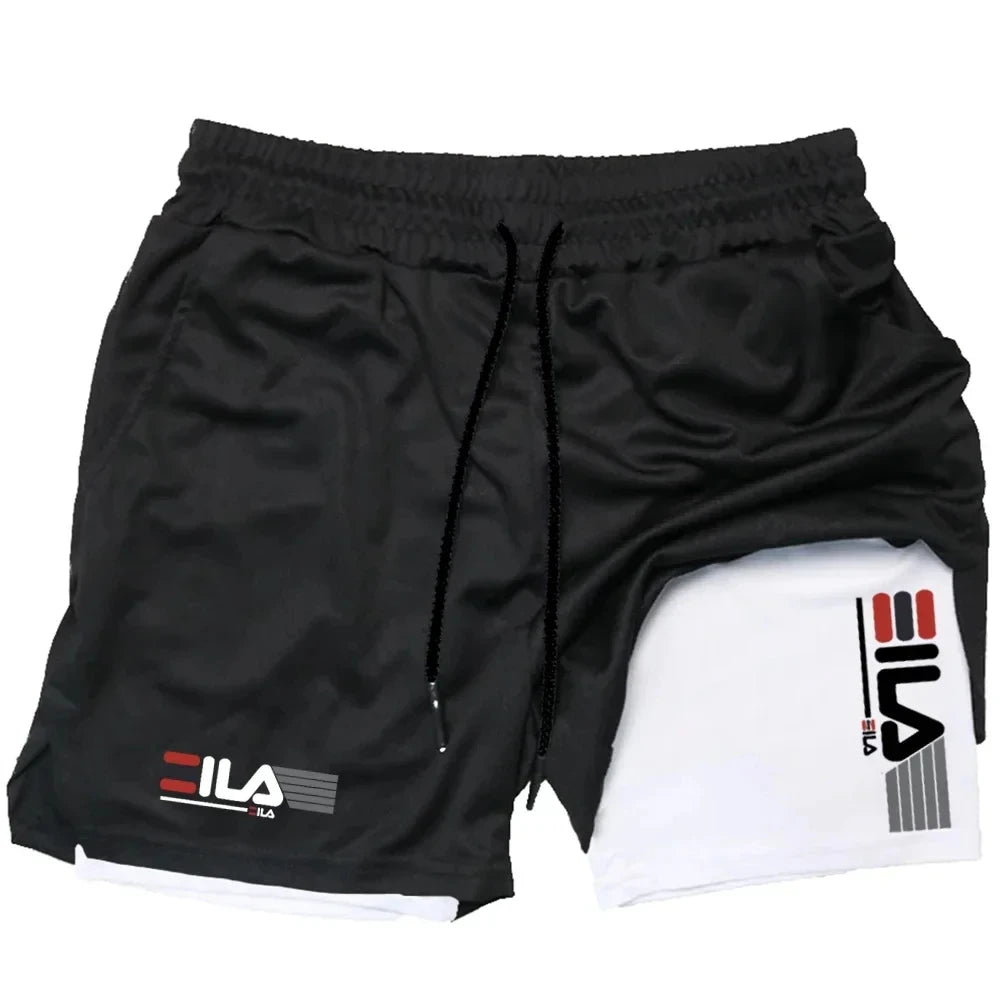 Men's Two-in-one Sports Shorts Breathable Casual Quick-drying Double-layer Shorts