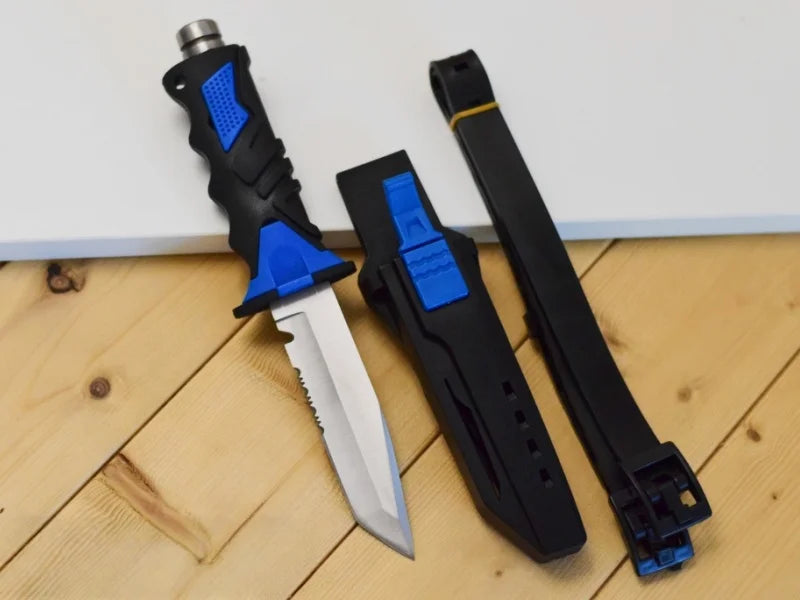 Outdoor Dive Rescue Knife Stainless Steel Leg Straps Emergency Rope Cutter Tactical Fixed Blade for Camping Survival Fishing
