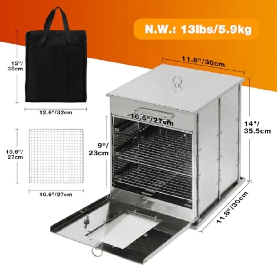 Lineslife Foldable Camping Oven 2 Tier Grill PortablelPropane Wood Camping Stove