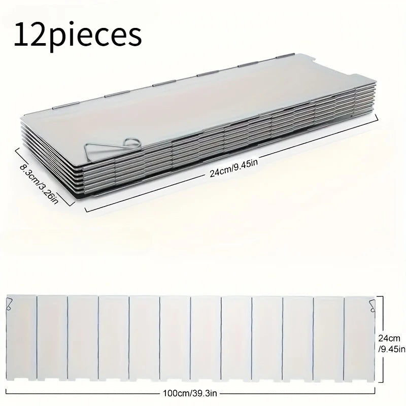 Portable Folding Metal Wind Shield for Outdoor Cooking - Adjustable Angle for Camping, Picnic & Grill