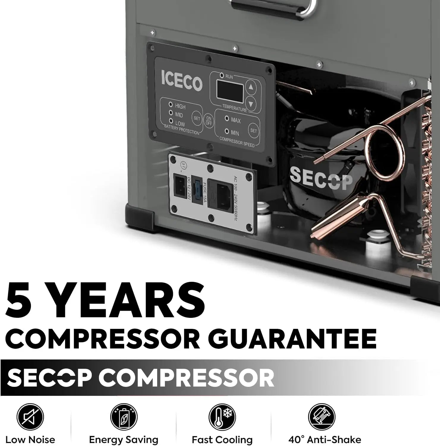 VL45 Portable Refrigerator with SECOP Compressor DC 12/24V, AC 110-240V,,