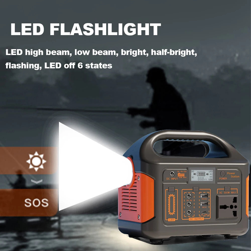 500W 300W Portable Power Station AC 110V  For Camping Home Emergency