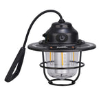 LED Camping Lantern Dimming Emergency Lamp Type C Charging Retro Camping Light 4 Light Modes Multifunction for Fishing Camping