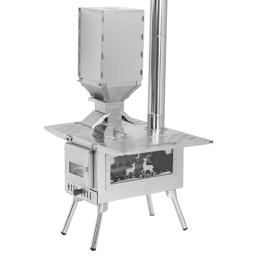Portable Wood Burning Stove with Stainless Steel Construction