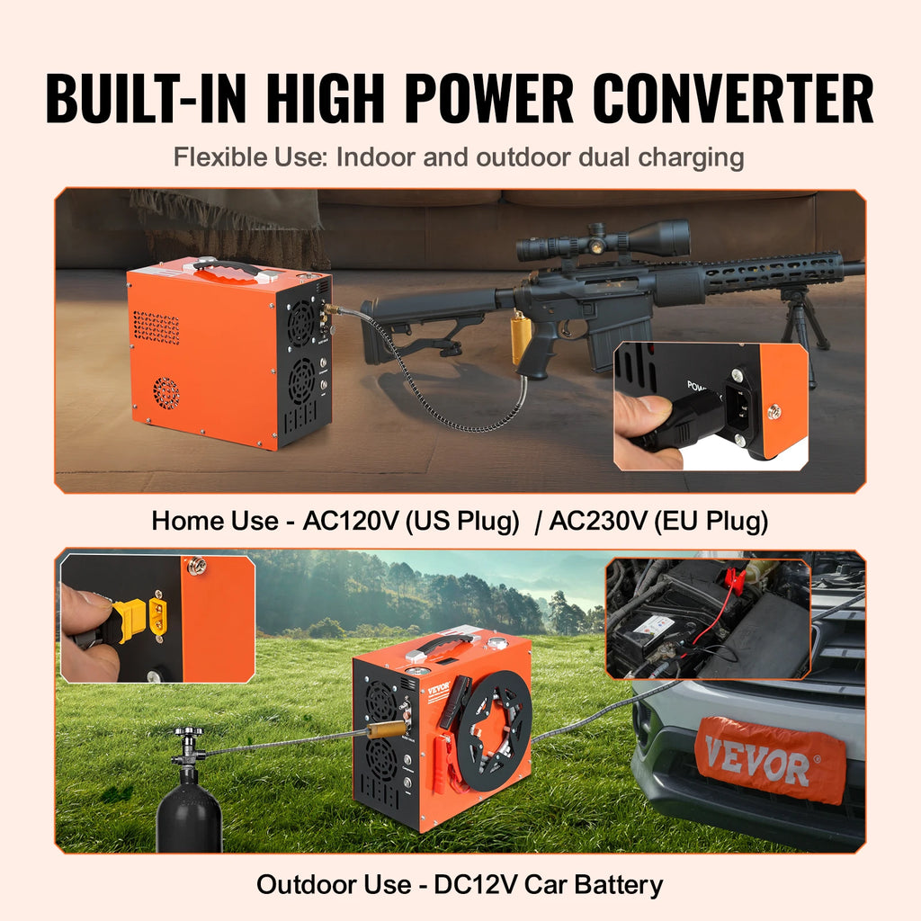 air Compressor 4500PSI/30Mpa Portable PCP Airgun Compressor - Built-in Auto-Stop