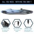 Inflatable Kayak Fishing Boat 1 Person Adult Blue Canoe, with Paddles,