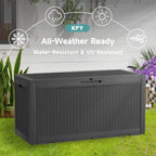 UV-Resistant 100 Gallon Outdoor Storage Box for Deck, Patio, and Pool (Black)