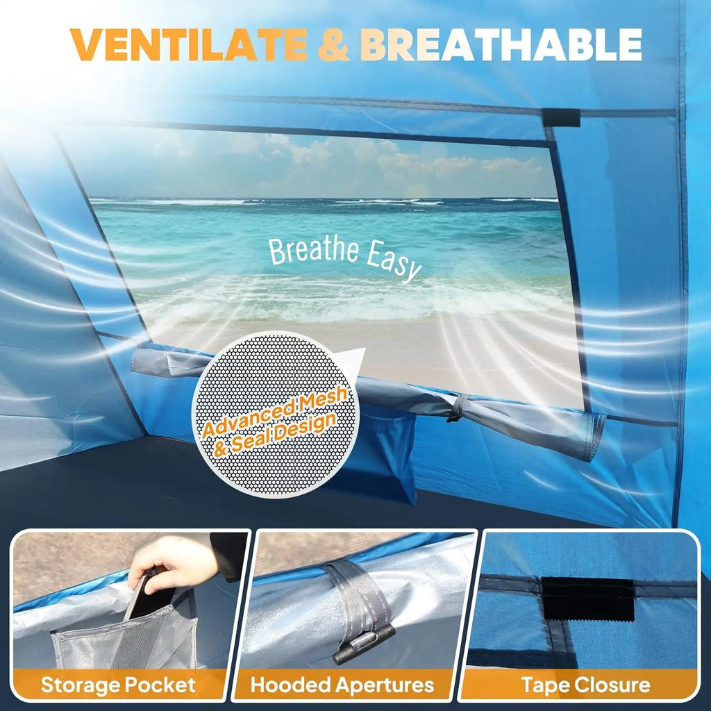 Beach Tent for 1/2/3 Person, Portable Camping Sun Shelter