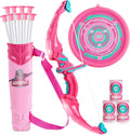 Kids Bow and Arrow Set LED Light Up Archery Toy With 9 Suction Cup Arrows
