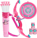 Kids Bow and Arrow Set LED Light Up Archery Toy With 9 Suction Cup Arrows