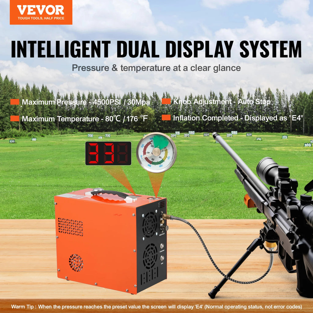 air Compressor 4500PSI/30Mpa Portable PCP Airgun Compressor - Built-in Auto-Stop