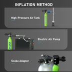 GOYOJO Mini Scuba Tank 0.5L Reusable Portable Diving Tank & Emergency Pony Bottle Air Suitable for Freediving, Snorkeling