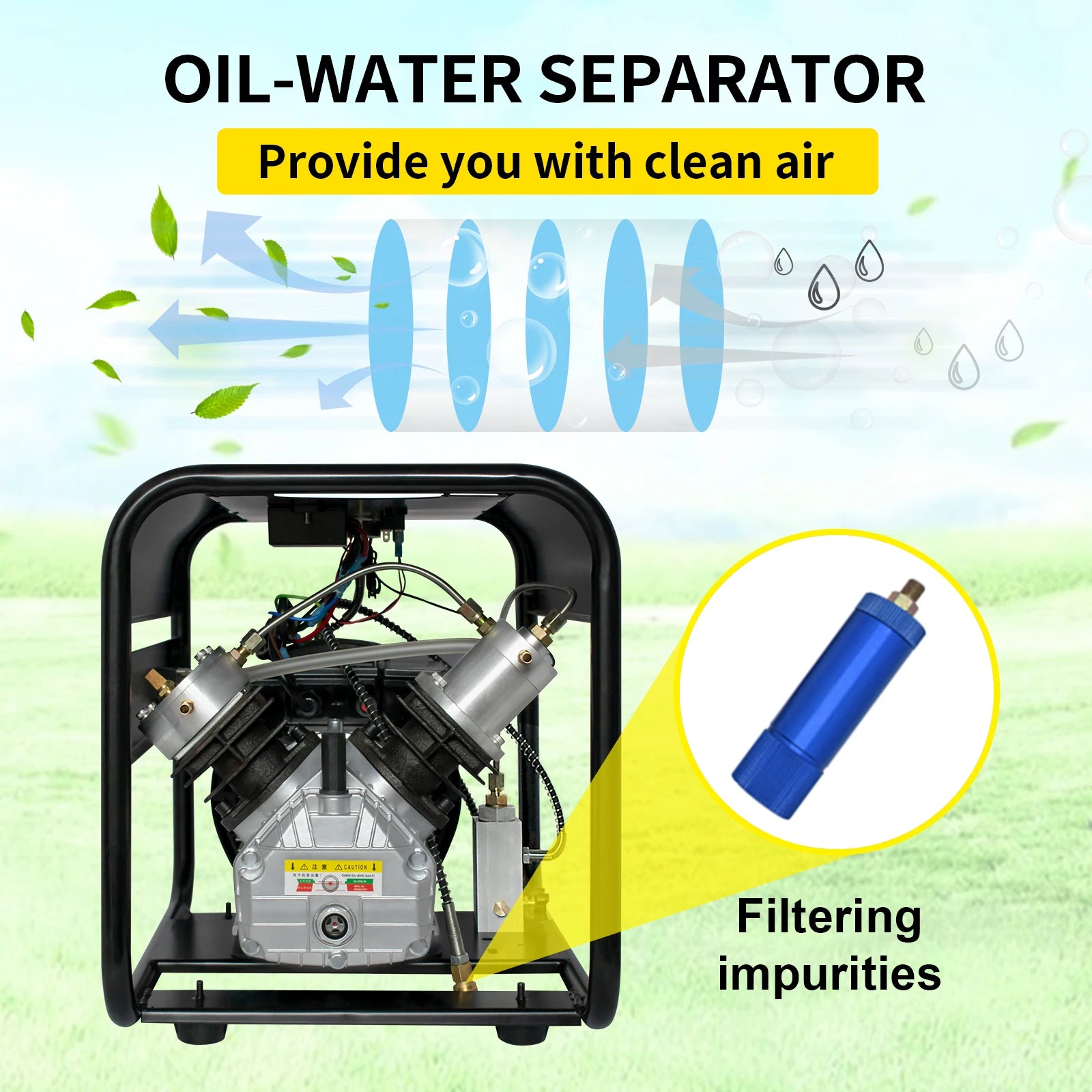 4500Psi PCP Air Compressor High Pressure Auto Stop Air Compressor for Scuba Diving