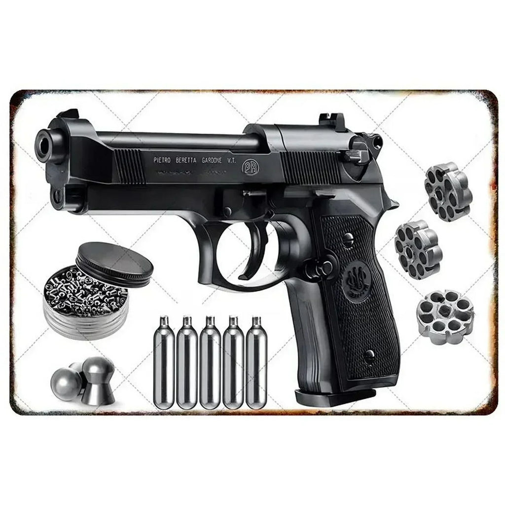 2D Metal Decor Exquisitely Designed Pisto Embodying Military Sophistication, T