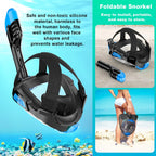 Full Face Snorkel Mask with Latest Dry Top Breathing System Detachable Camera Mount