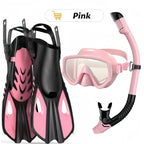 Mask Fin Snorkel Set Snorkel Gear for Adult Panoram Mask Adjustable Dive Flipper  Snorkel