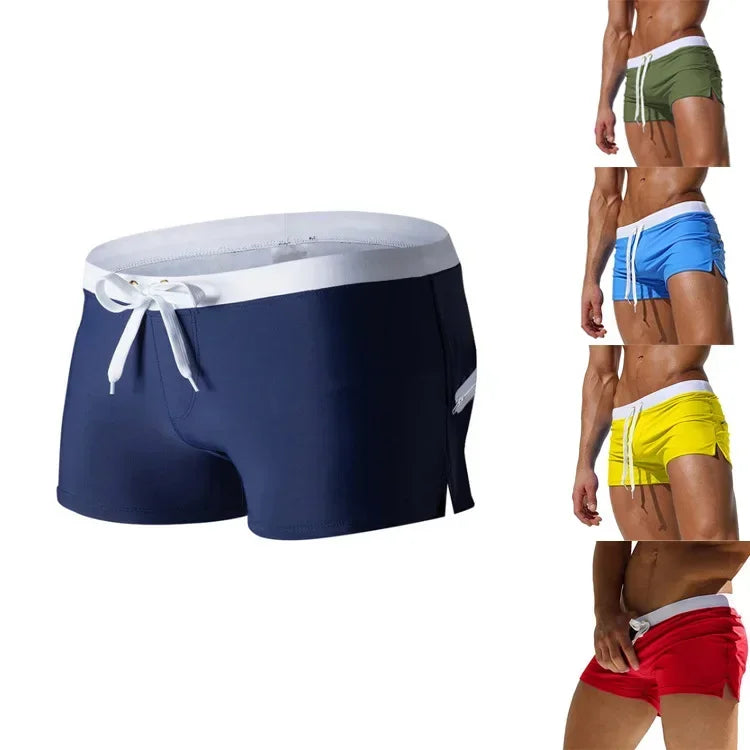 Men's Swimsuit 10 Color Back Pocket Design Quick-drying