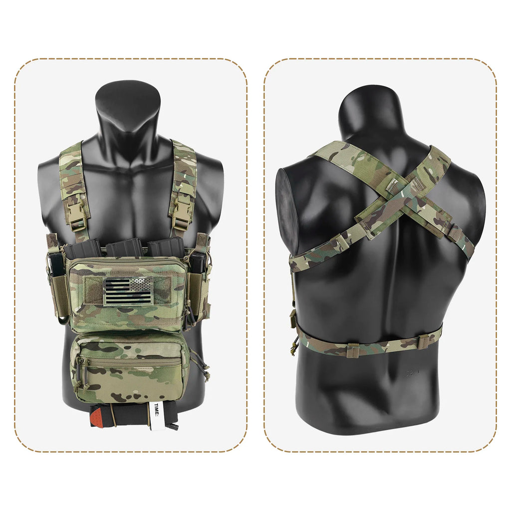 Tactical Micro D3CR Chest Rig with Triple 5.56 7.62 9mm Magazine Pouch