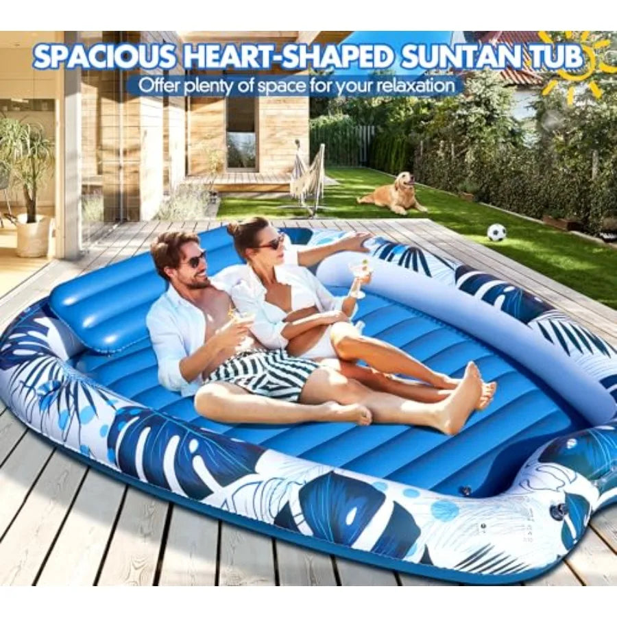 2 Person 90x67Inch Tanning Pool Lounger Float for Adults