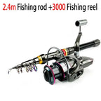 1.8-3.6m Carbon Fiber Fishing Rod And Reel Combo