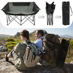 Double Camping Chair, 2 Person Oversized Loveseat for Adults,