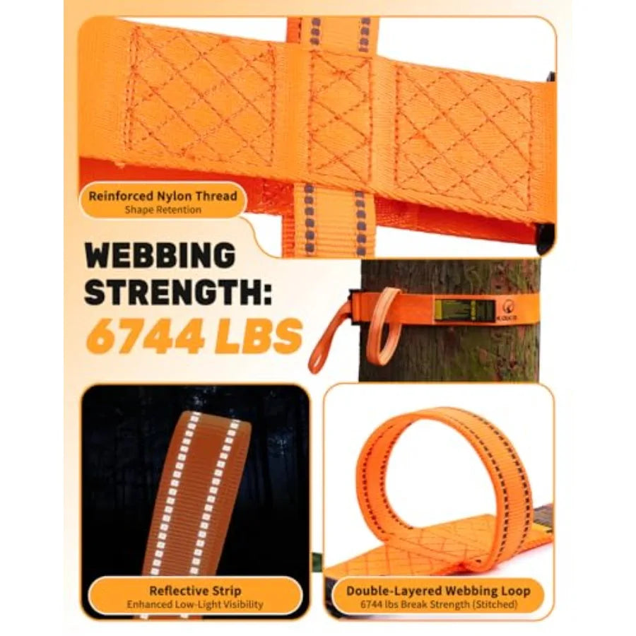 3 Pcs Heavy-Duty Tree Stand Harness Strap Quick-Connect