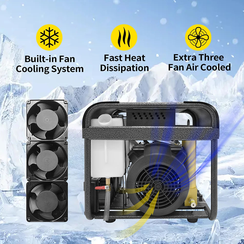 300Bar PCP Air Compressor With Double Filtration Auto-Stop Compressor