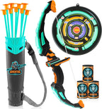 Kids Bow and Arrow Set LED Light Up Archery Toy With 9 Suction Cup Arrows