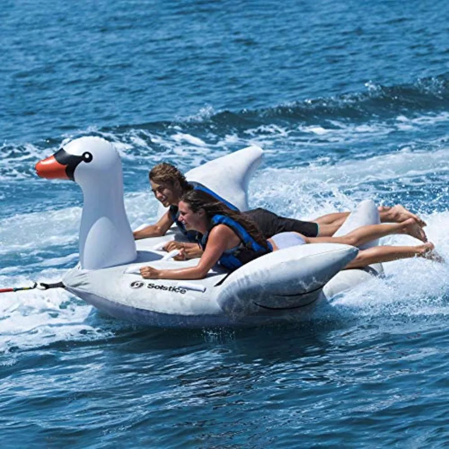 Lay-On Swan Towable Inflatable Raft Fits 1-2 Riders